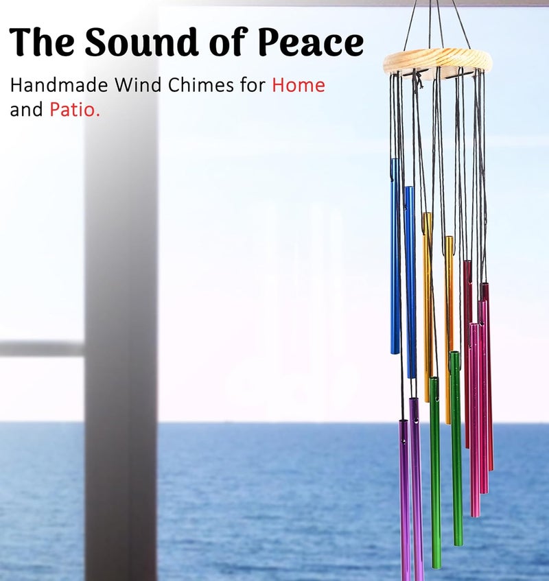 ZAICUS Multicolor Wind Chime, Windchime for Balcony, Garden, Patio - Home Decor Items (12 Tubes) Chimes for Home Positive Energy Metal Wind Chimes - Home Decor Items Stylish - Housewarming Gifts - Image 3