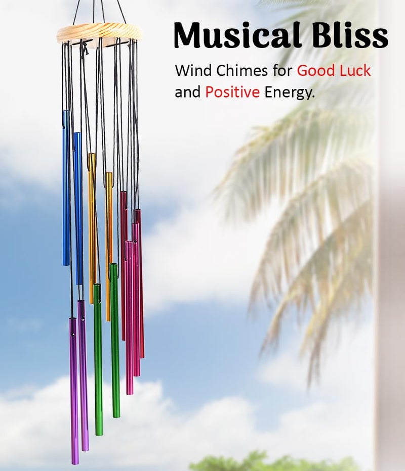 ZAICUS Multicolor Wind Chime, Windchime for Balcony, Garden, Patio - Home Decor Items (12 Tubes) Chimes for Home Positive Energy Metal Wind Chimes - Home Decor Items Stylish - Housewarming Gifts - Image 5