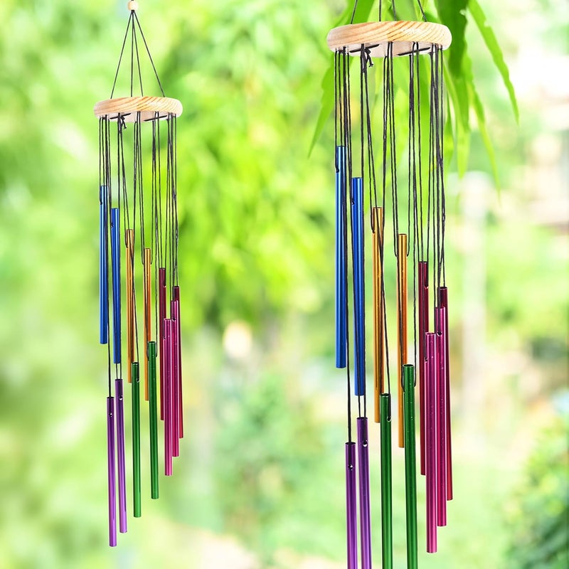 ZAICUS Multicolor Wind Chime, Windchime for Balcony, Garden, Patio - Home Decor Items (12 Tubes) Chimes for Home Positive Energy Metal Wind Chimes - Home Decor Items Stylish - Housewarming Gifts - Image 1