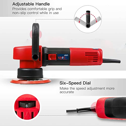 KROST 6-inch Dual Action Polisher Random Orbital Car Buffer Polisher with Variable Speed - Image 3