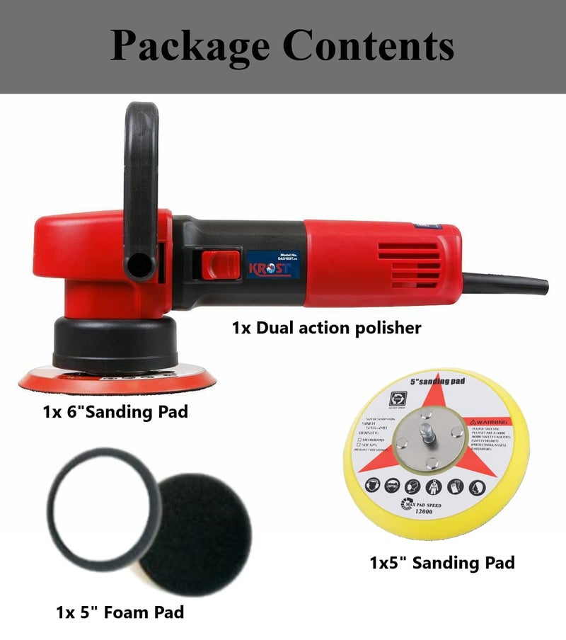 KROST 6-inch Dual Action Polisher Random Orbital Car Buffer Polisher with Variable Speed - Image 5