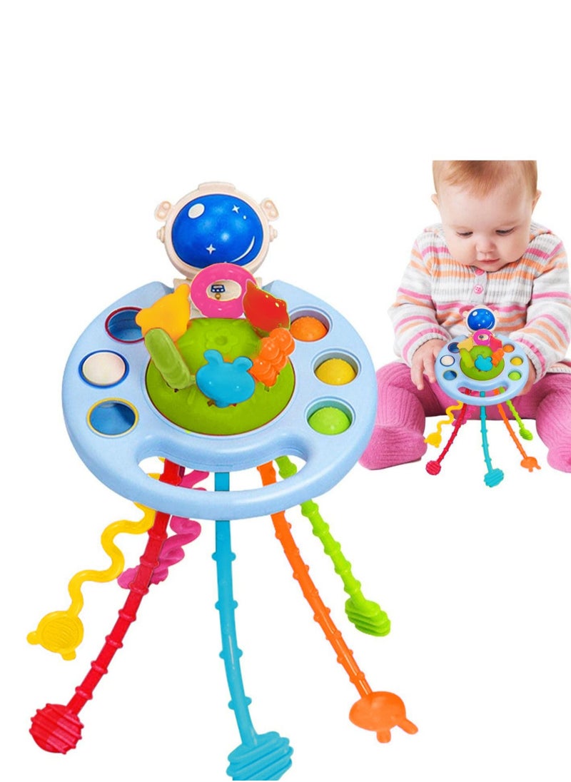XiuWoo 5 in 1 Baby Montessori Toys Set Include Shape Sorter Bin, Baby Tissue Box, Stacking Cups, Pull String Toy, Soft Stacking Rings, Sensory Toys for Infants Toddlers, Montessori Toys for Boys Girls Gifts  - Image 2