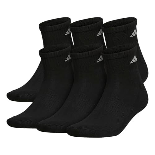 adidas Men's Socks, Athletic Cushioned Quarter 6-Pack, Ankle Fit with Arch Support - Image 1