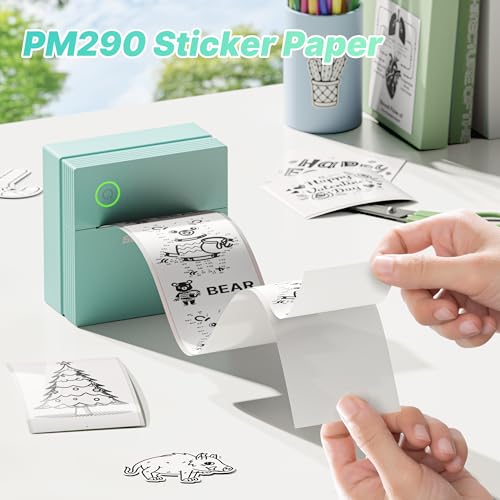 TYPONOS Genuine Self-Adhesive Thermal Printer Stickers, 54mmx3.2m Sticker Paper, Compatible with PM290 Mini Sticker Printer, Thermal Sticker Paper for Journal, Study, Photos, 3 Rolls, White - Image 4