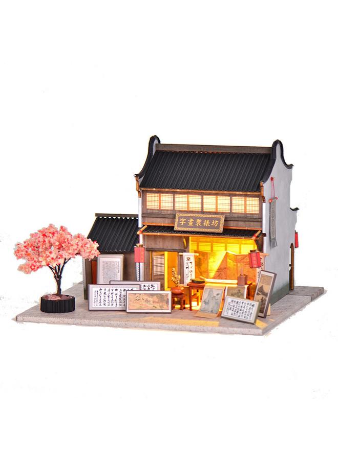 Bluejw Traditional Calligraphy And Painting Mounting Model Cabin Retro Huizhou Architecture Handmade Ancient Calligraphy And Painting Mounting Square Courtyard Villa - Image 3
