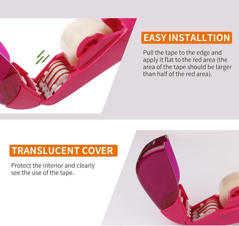 Eagle Automatic Tape Dispenser and Tape Gun. Free 1/2" (12mm) and 3/4" (19mm). Ideal for Taping Gifts, Packages, Scrapbooks and Envelopes (Pink) - Image 5