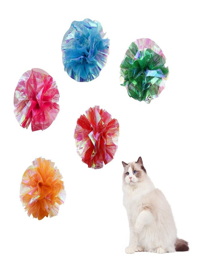 Andiker 5pcs Crinkle Balls Cat Toys, 3.93Inches Candy Color Crinkle Balls Attract Cats to Chew & Chase, Durable Interactive Cat Toys for Indoor Cats to Keep Fit and Active (Multi-Color) - Image 1