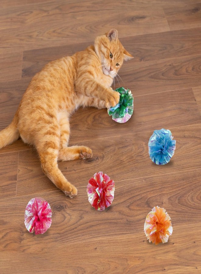 Andiker 5pcs Crinkle Balls Cat Toys, 3.93Inches Candy Color Crinkle Balls Attract Cats to Chew & Chase, Durable Interactive Cat Toys for Indoor Cats to Keep Fit and Active (Multi-Color) - Image 5