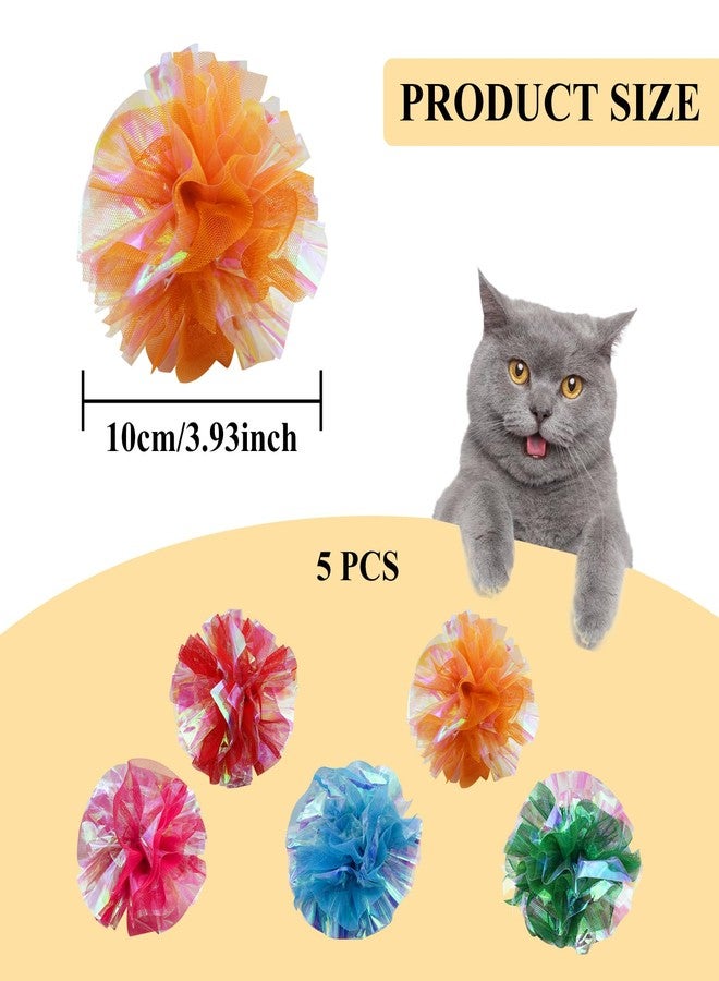 Andiker 5pcs Crinkle Balls Cat Toys, 3.93Inches Candy Color Crinkle Balls Attract Cats to Chew & Chase, Durable Interactive Cat Toys for Indoor Cats to Keep Fit and Active (Multi-Color) - Image 2