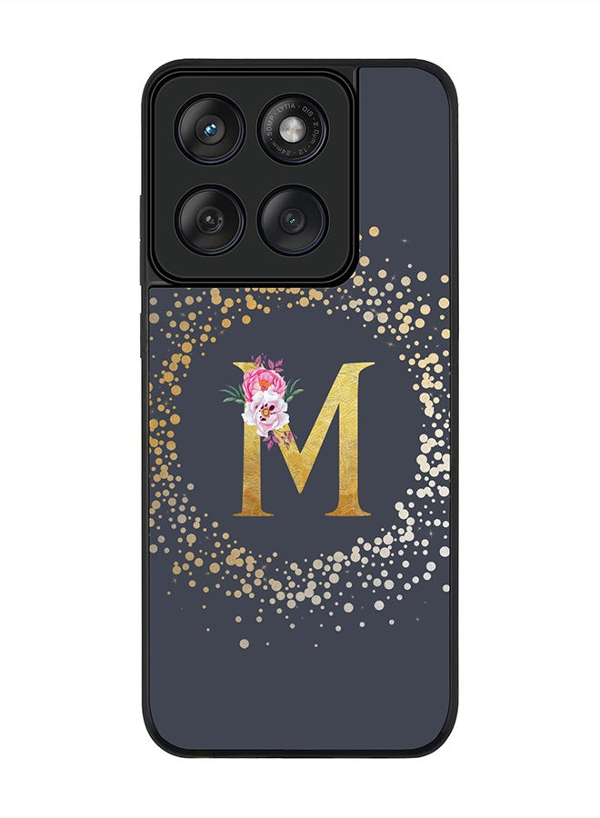 Stylizedd For Motorola MOTO Edge 60 Fusion/ Edge 60 Case,Slim fit Camera Protection, Shockproof Thin Phone cover  - Custom Monogram Floral - M  (Grey ) - Image 1