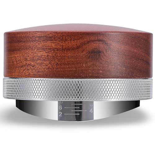 KNODOS 54mm Espresso Distribution Tool Rosewood Adjustable Stainless Steel Coffee Distributor Leveler Compatible with Breville Espresso Machine Accessories - Image 1