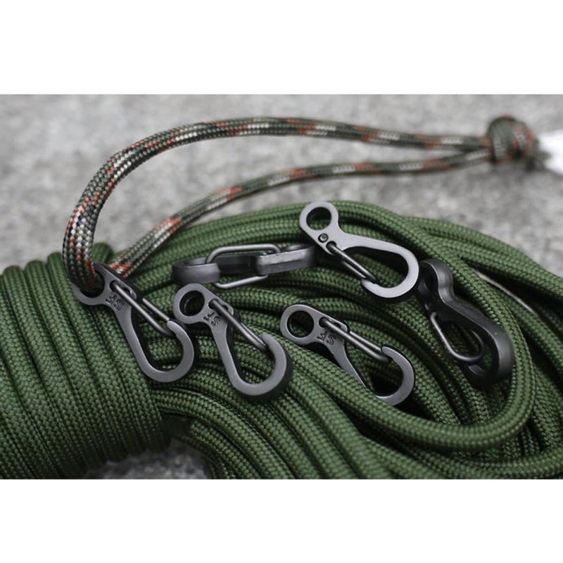 10Pcs Black Mini Carabiner Clip Keychain Lock Hook for Backpack Tactical Outdoor Gear - Image 4