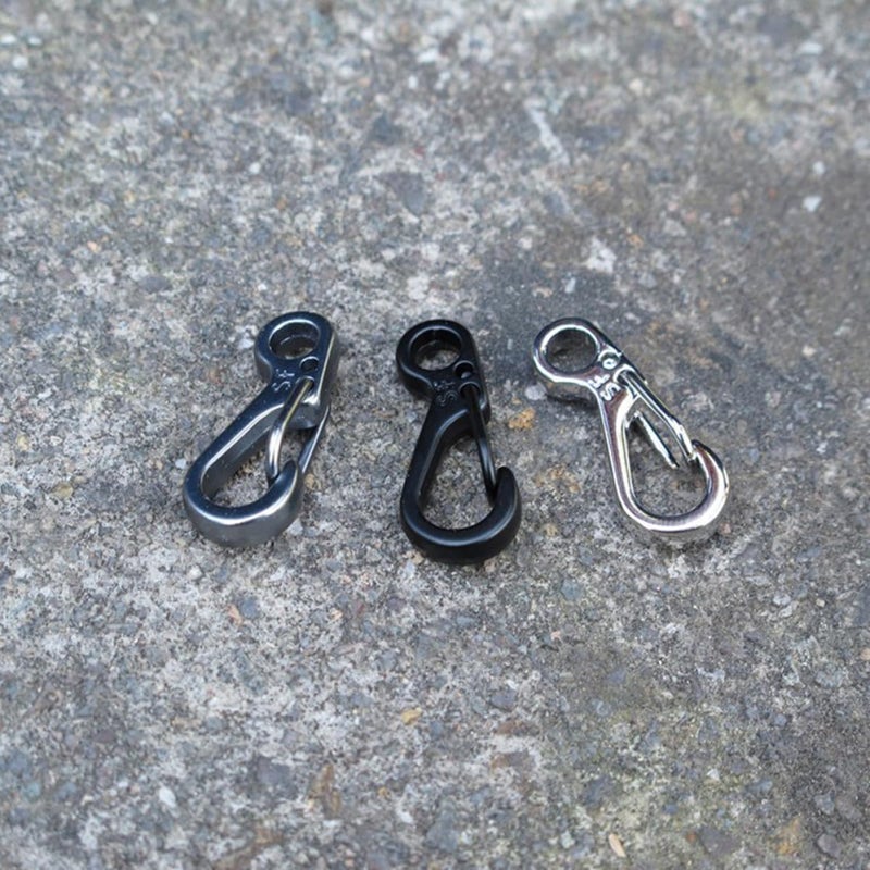 10Pcs Black Mini Carabiner Clip Keychain Lock Hook for Backpack Tactical Outdoor Gear - Image 3