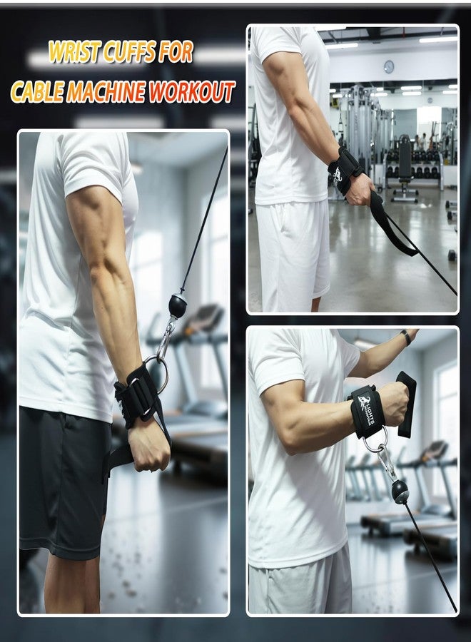 Lights Mountain Adjustable Wrist Cuffs Weight Lifting Straps with Sliding D-Ring – Heavy Duty Gym Attachments for Cable Machines, Pull Downs, Triceps & Biceps Training - Image 4