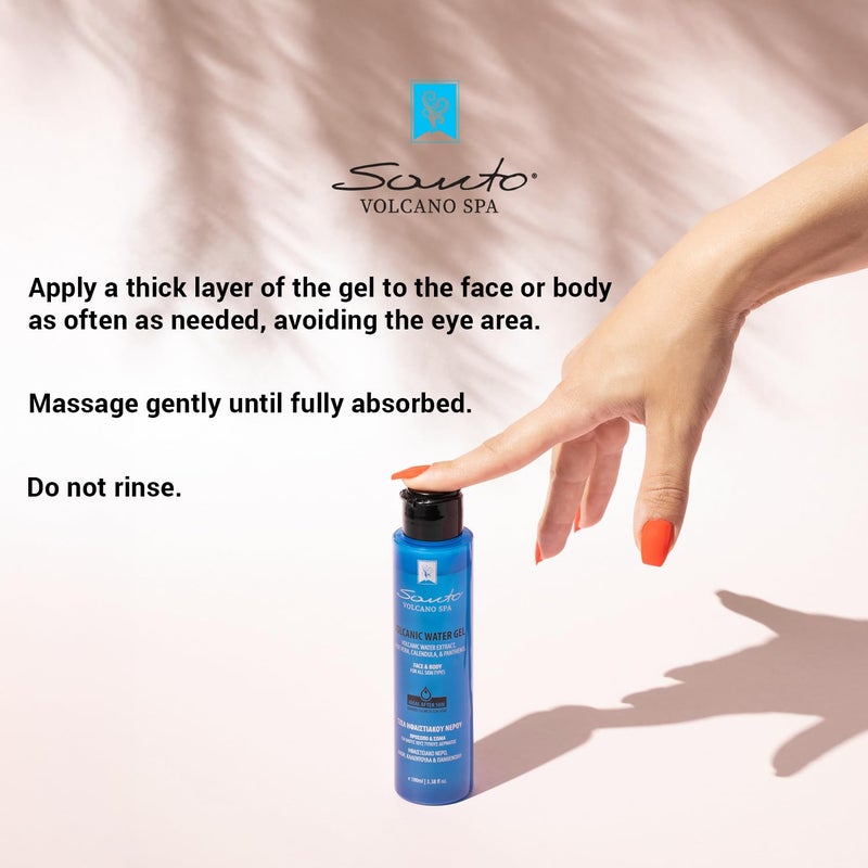 Santo Volcano Spa Santo Volcano Volcanic Water Gel 100ml â€“ Soothing & Hydrating Hydro Gel Moisturizer for Face & Body â€“ Reduces Redness, Itchiness, Irritation and Sunburn - Image 4