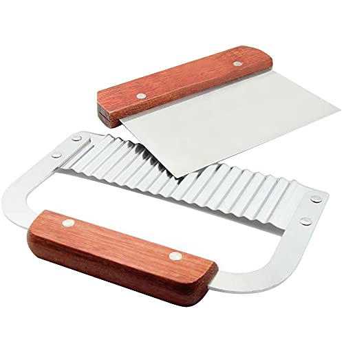 Peicees 2pcs Stainless Steel Wavy & Straight Soap Mold Loaf Cake Cutter Cutting Tools set - Image 1