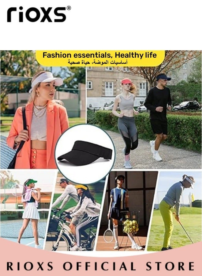 Sport Sun Visor Hats,3 Pcs Sunshade Hat For Men And Women,Adjustable Empty Top Baseball Cap,Unisex Cotton Ball Caps,Breathable Outdoor Cap For Running Jogging Golf Tennis Leisure Tourism