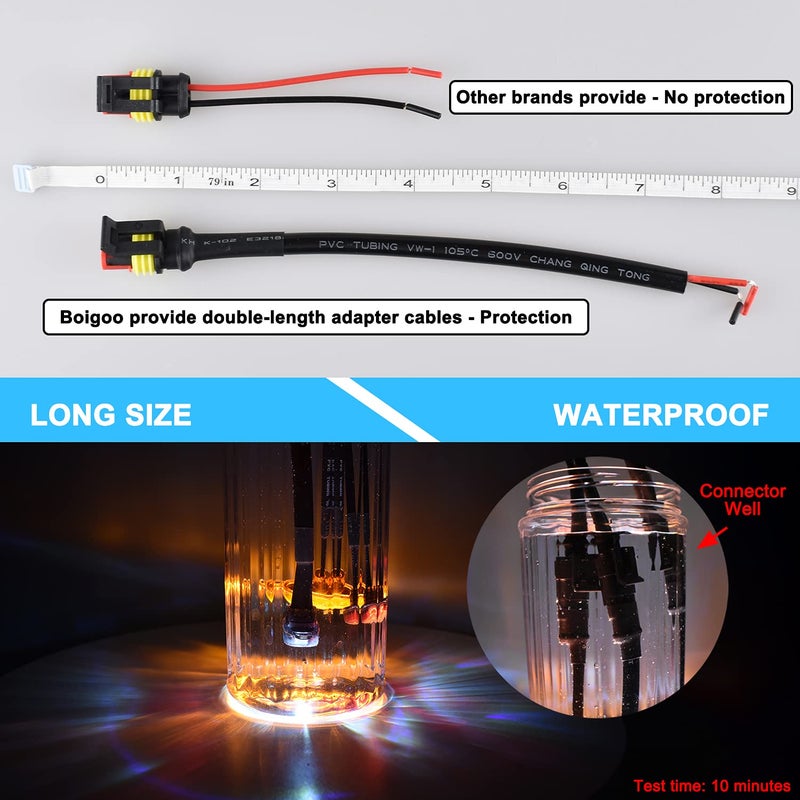 Boigoo Front Grill Lights compatible for Ford Raptor F150 Grilles 2010-2014 & 2017-up, Yellow LED Parking/Running Amber Light, Not for Aftermarket Grille | 2011 2012 2013 2018 2019 2020 2021 - Image 4