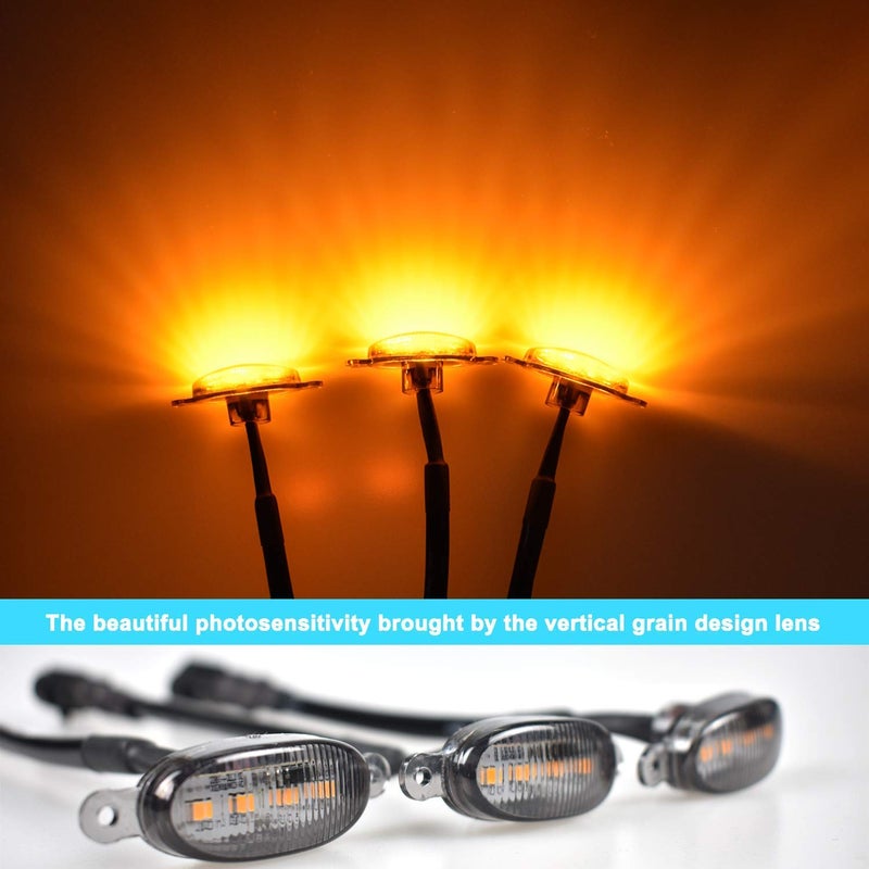 Boigoo Front Grill Lights compatible for Ford Raptor F150 Grilles 2010-2014 & 2017-up, Yellow LED Parking/Running Amber Light, Not for Aftermarket Grille | 2011 2012 2013 2018 2019 2020 2021 - Image 2