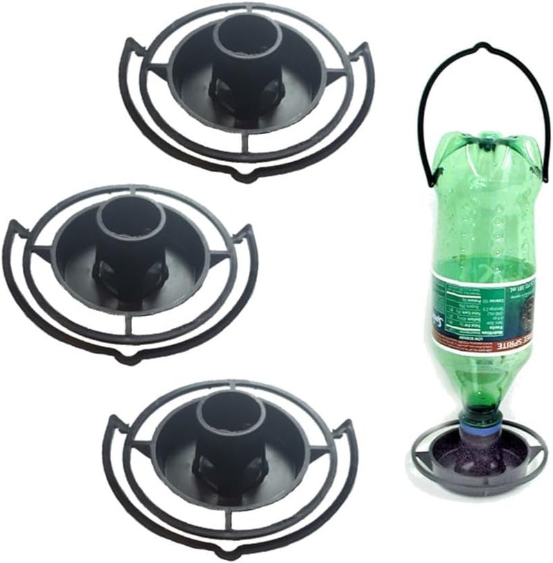 Gadjit Soda Bottle Bird Feeder  3 Pack  Turn Soda Bottles into Eco Bird Feeders for Wild Birds Fun for Families and Kids  Promotes Plastic Bottle Recycling and Reuse Pack of 3 Black - Image 1