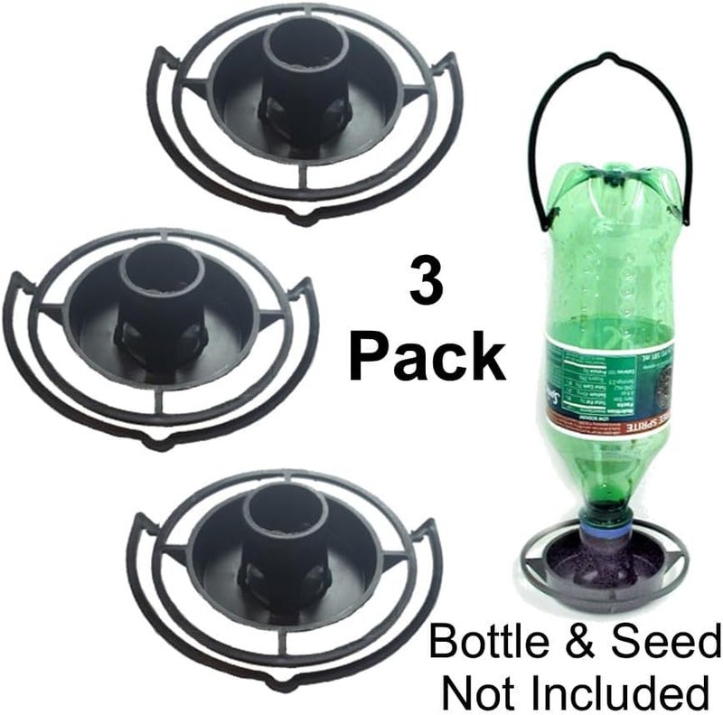 Gadjit Soda Bottle Bird Feeder  3 Pack  Turn Soda Bottles into Eco Bird Feeders for Wild Birds Fun for Families and Kids  Promotes Plastic Bottle Recycling and Reuse Pack of 3 Black - Image 4