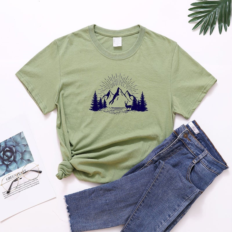 Women'S T-Shirt Explosions Summer Short Sleeve Round Neck Loose Top Women'S T-Shirt For Men And Women - Image 1
