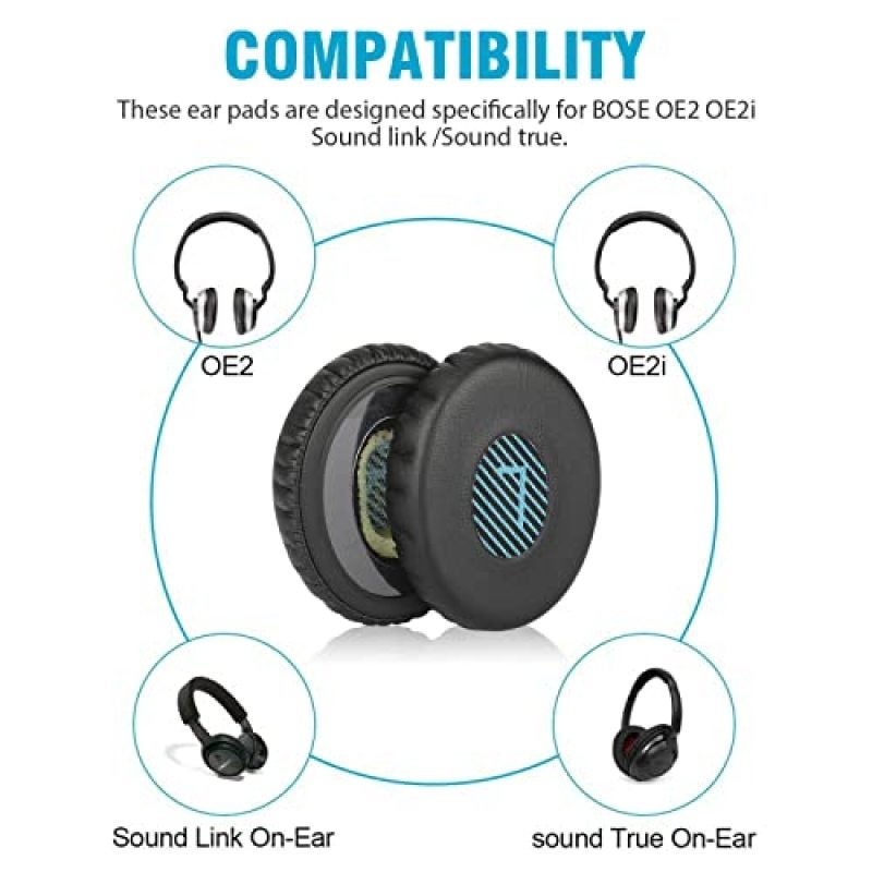 Replacement Ear Pads: Black Memory Foam Cushions - Noise Isolating Secure Fit On-Ear Cushions for Daily Listening, Commute, Workout And Home Use - Image 4