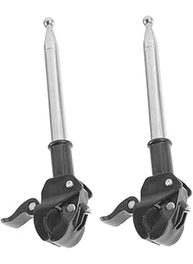 2Pcs Stainless Steel Telescopic Motorcycle Flagpole Kit For Enhanced Visibility And Safety - Image 1
