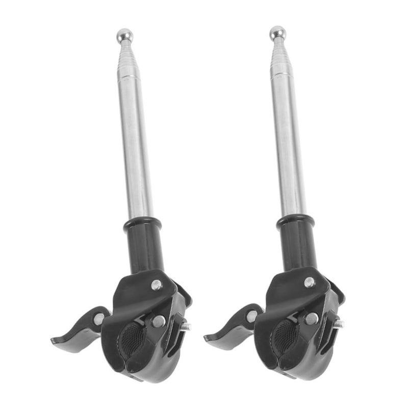 2Pcs Stainless Steel Telescopic Motorcycle Flagpole Kit For Enhanced Visibility And Safety - Image 2