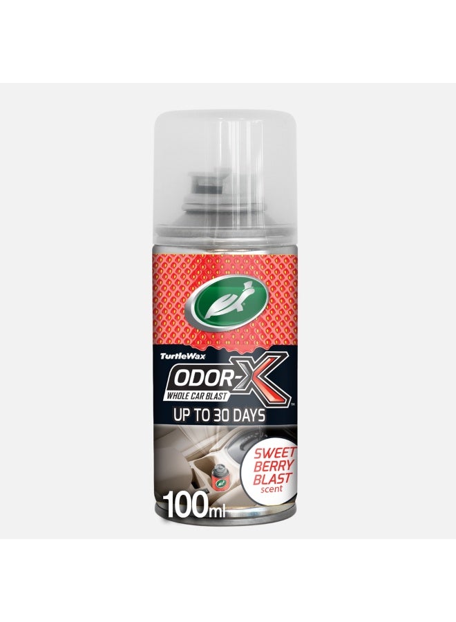 Turtle wax Odor-X Whole Car Blast Odor Eliminator | Sweet Berry Scent | Eliminates Smoke, Pet, Food & Musty Odors | One-Time Interior Treatment | 100ml - Image 1