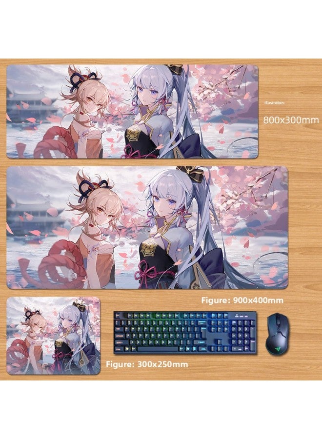 Unlocked Genshin Impact Mouse Pad Extra Large Animation Kamisato Ayaka Thunder General Two-Dimensional Keyboard Computer Game-Color:120x60cm Thickness 3mm-Pattern:YS13  - Image 1