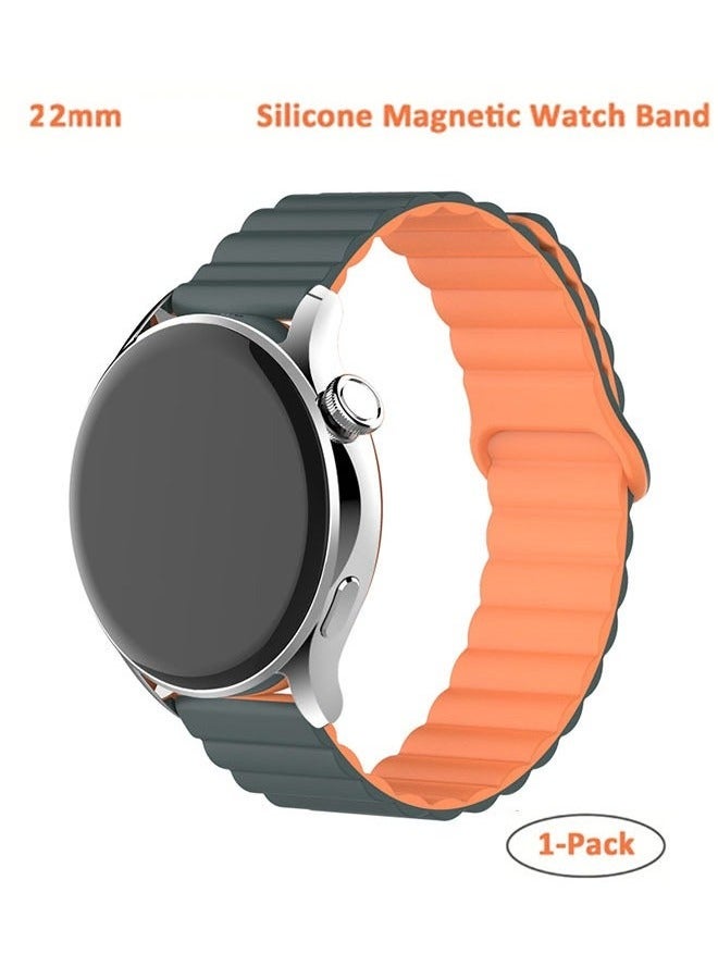Magnetic Silicone Watch Band For Huawei GT3 /GT4 46mm, and Samsung Galaxy Watch 6 Generic Watch Band 22mm - Image 2