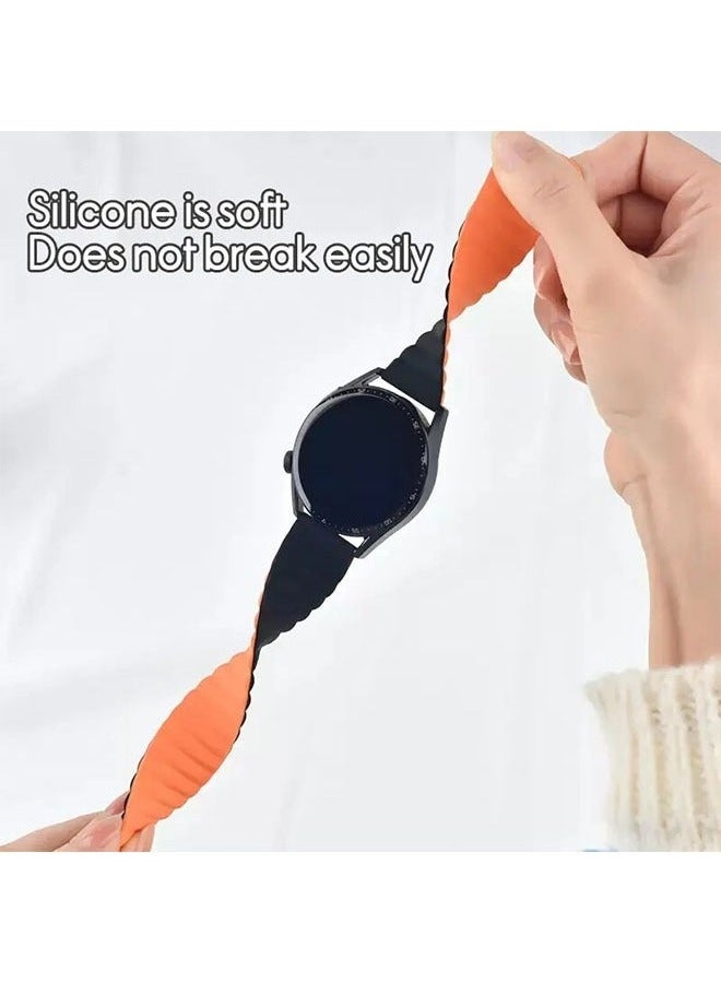 Magnetic Silicone Watch Band For Huawei GT3 /GT4 46mm, and Samsung Galaxy Watch 6 Generic Watch Band 22mm - Image 3