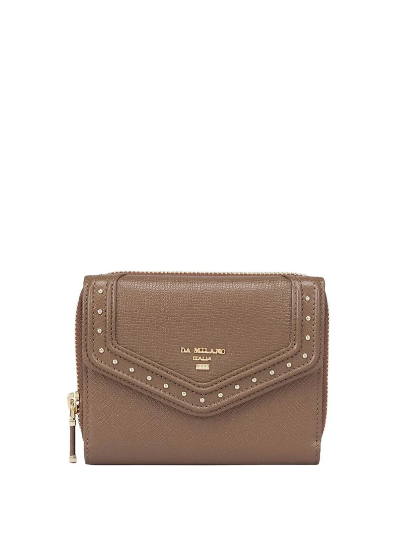 Da Milano Genuine Leather Grey Ladies Wallet