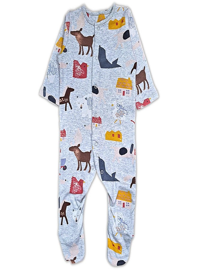 TuddyBuddy Unisex Baby Cotton Printed Full Sleeves Sleepsuit/Footed Rompers (Snaps Closure) (6 Months-9 Months, Yellow Stripes - Pack of 3) - Image 4
