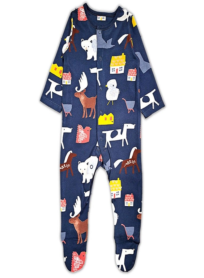 TuddyBuddy Unisex Baby Cotton Printed Full Sleeves Sleepsuit/Footed Rompers (Snaps Closure) (6 Months-9 Months, Yellow Stripes - Pack of 3) - Image 5