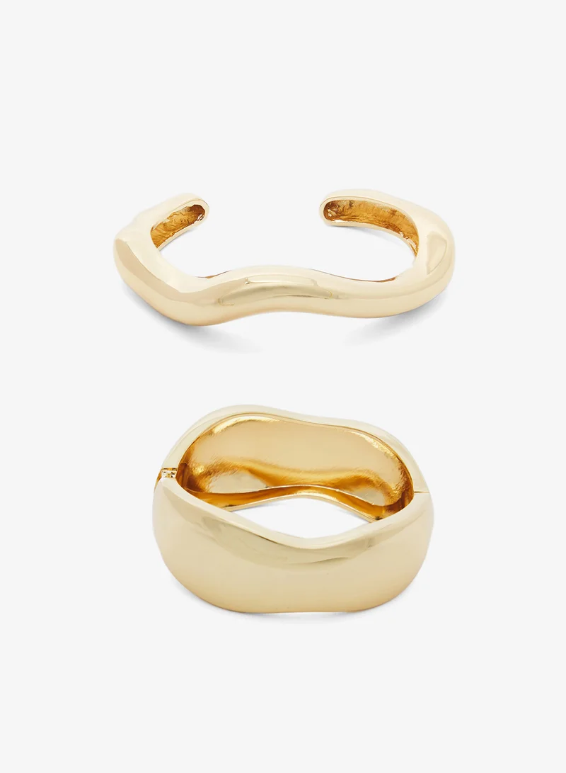 جينجر 2PK Metallic Golden Bangle