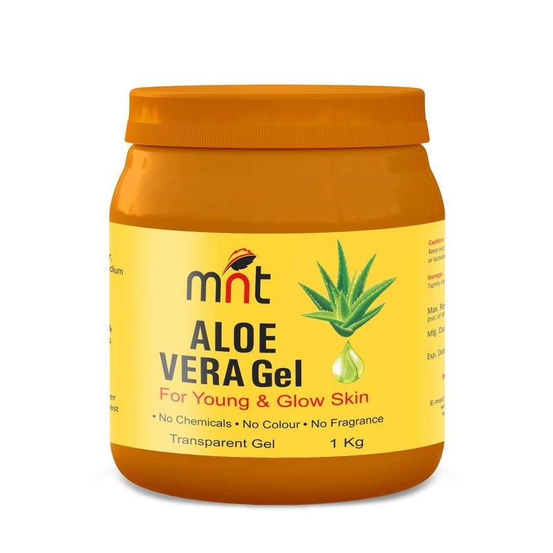 MNT Pure ALOE VERA Gel Transparent 1KG For Hair Skin Body and Beard  Multipurpose Beauty Skin Gel For Young Face  Glow Skin No Chemicals No Colour No Fragrance - Image 1