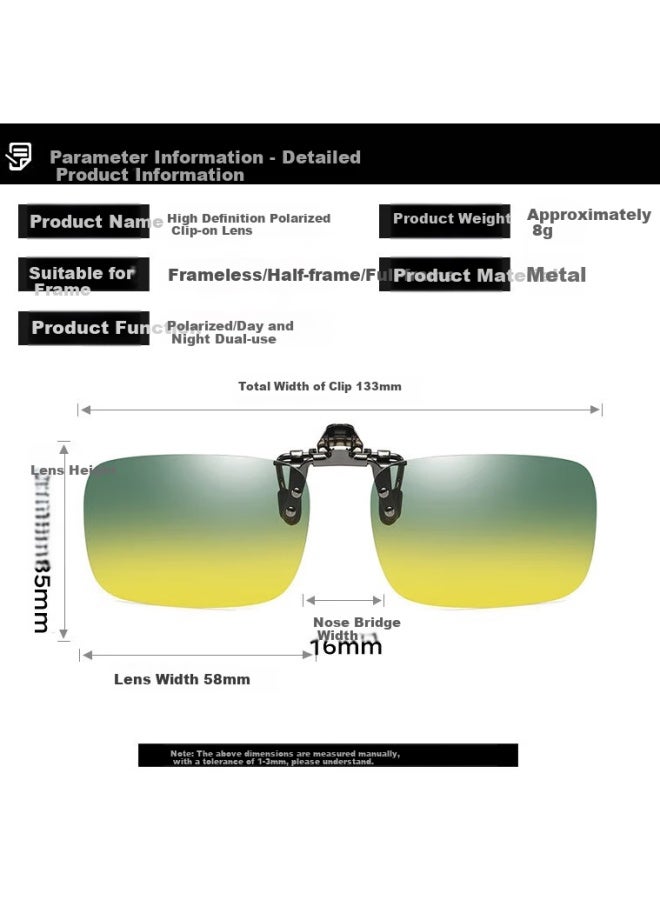 Lovedru Ralph Drew Day And Night Dual-use Sungl With Myopia Clip, Anti-glare Dimming High Beam Night Vision Mirror, Uv Protection Polarized Clip - Image 1