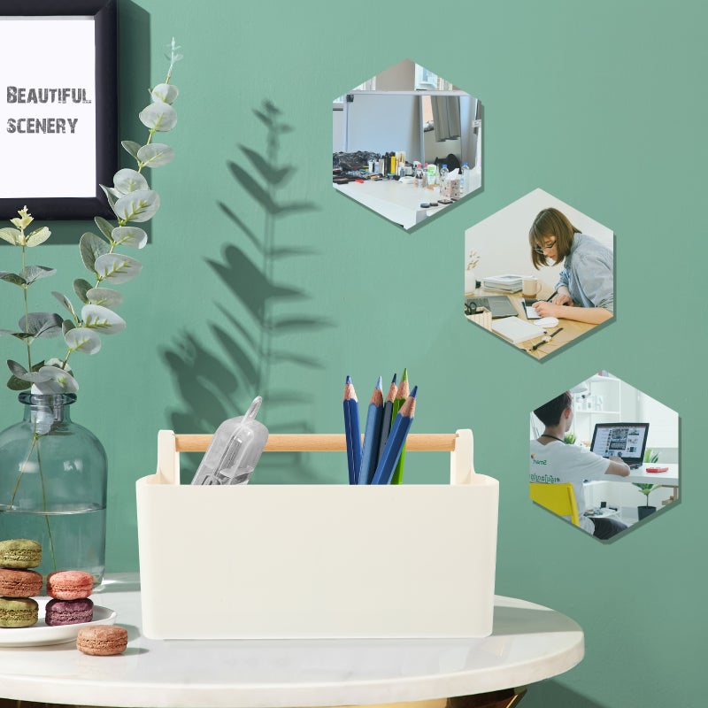 Desk Stationary Organiser, Multi-grid Design for Tidy Workspace, Smooth Arc Corners - Image 5