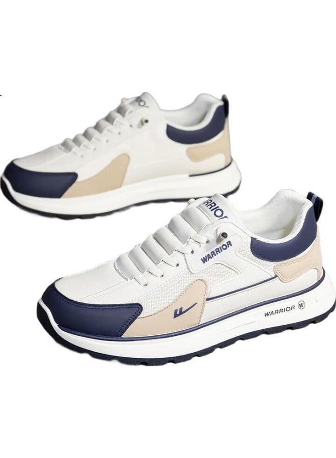 Pull Back Warrior Men'S Sports Shoes New Simple And Comfortable Soft Bottom Casual Shoes Khaki Blue 43 (265Mm) - Image 1