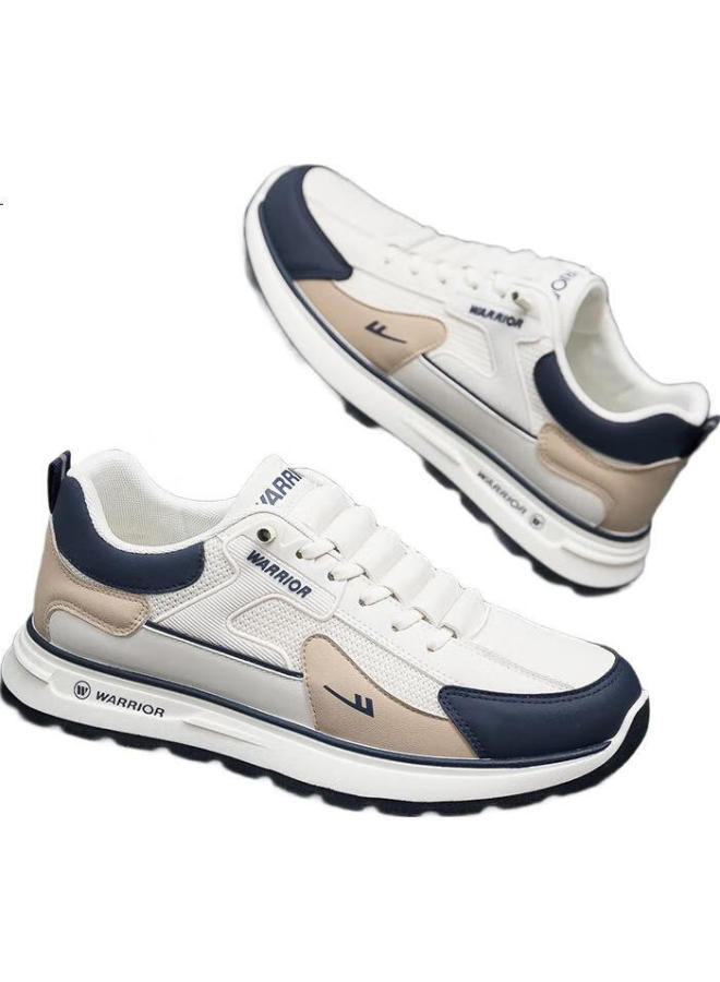 Pull Back Warrior Men'S Sports Shoes New Simple And Comfortable Soft Bottom Casual Shoes Khaki Blue 43 (265Mm) - Image 2