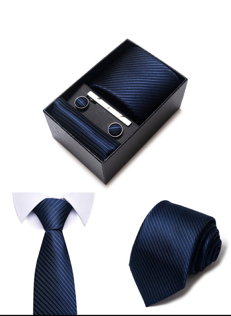 AuliceVerse Men's Business Tie Set - 6 Pieces Polyester Silk Neckties with Gift Box, Formal Office Wedding Party Accessories - Image 4