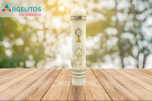 Angelitos de Mexico First Communion Prayer Candle Adorned with The Holy Spirit Dove A Blessed Mass Religious Keepsake - Image 4