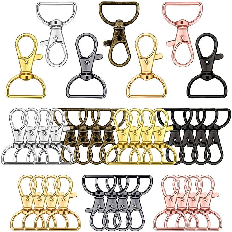DIY Crafts DIY DIYC15692 Crafts Swivel Snap Hooks and D Rings Metal Swivel Lanyard Snap Hook Slide Buckle for Keychain Lanyard Crafts Supplies 6 Pcs Slide Buckles Silver  - Image 5