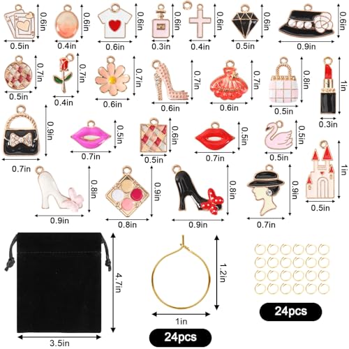 SANNIX 24pcs Wine Glass Charms - Funny Wine Glass Tags for Tasting Parties - Image 2