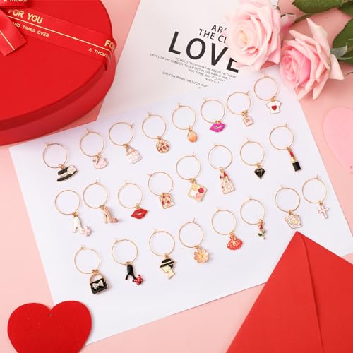 SANNIX 24pcs Wine Glass Charms - Funny Wine Glass Tags for Tasting Parties - Image 3
