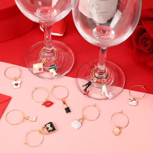 SANNIX 24pcs Wine Glass Charms - Funny Wine Glass Tags for Tasting Parties - Image 5