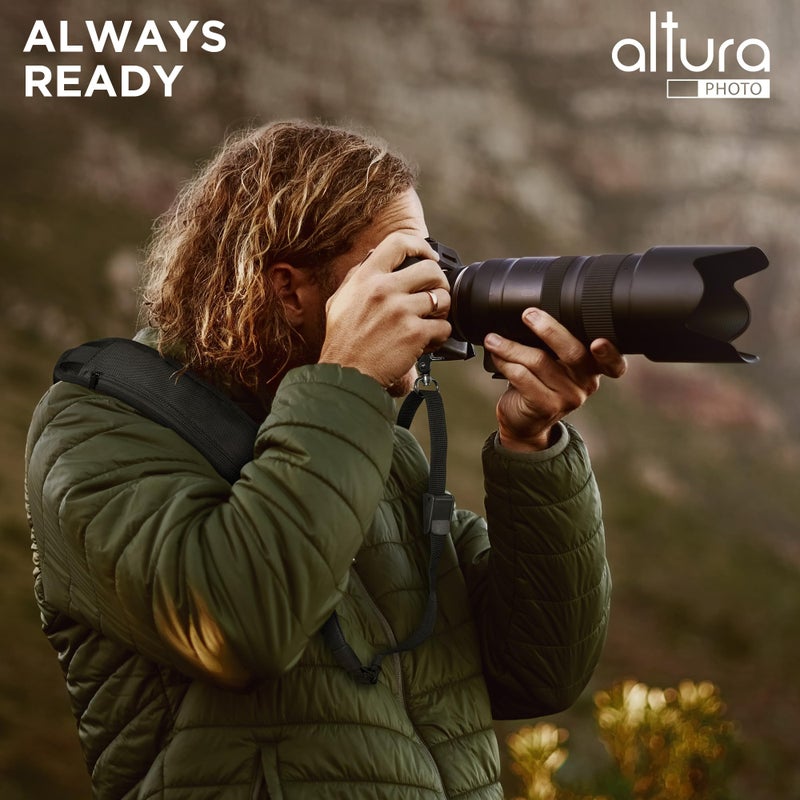 Altura Photo Camera Neck Strap w. Quick Release & Safety Tether For Photographers - Adjustable DSLR Camera Strap for Sony, Nikon & Canon - Safe & Secure Camera Strap - Image 2