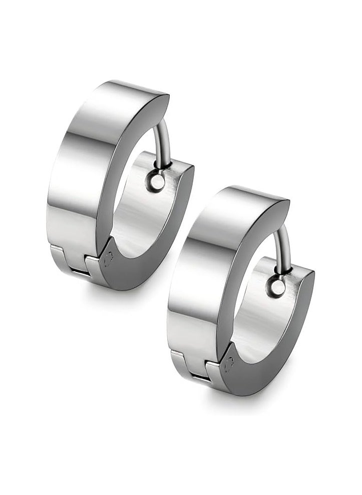 Fayrouz Jewellery Fayrouz Jewelry Small Stainless Steel Hoop Earrings, Huggie Earrings for Men and Women, Earrings for Men and Women  - Image 1